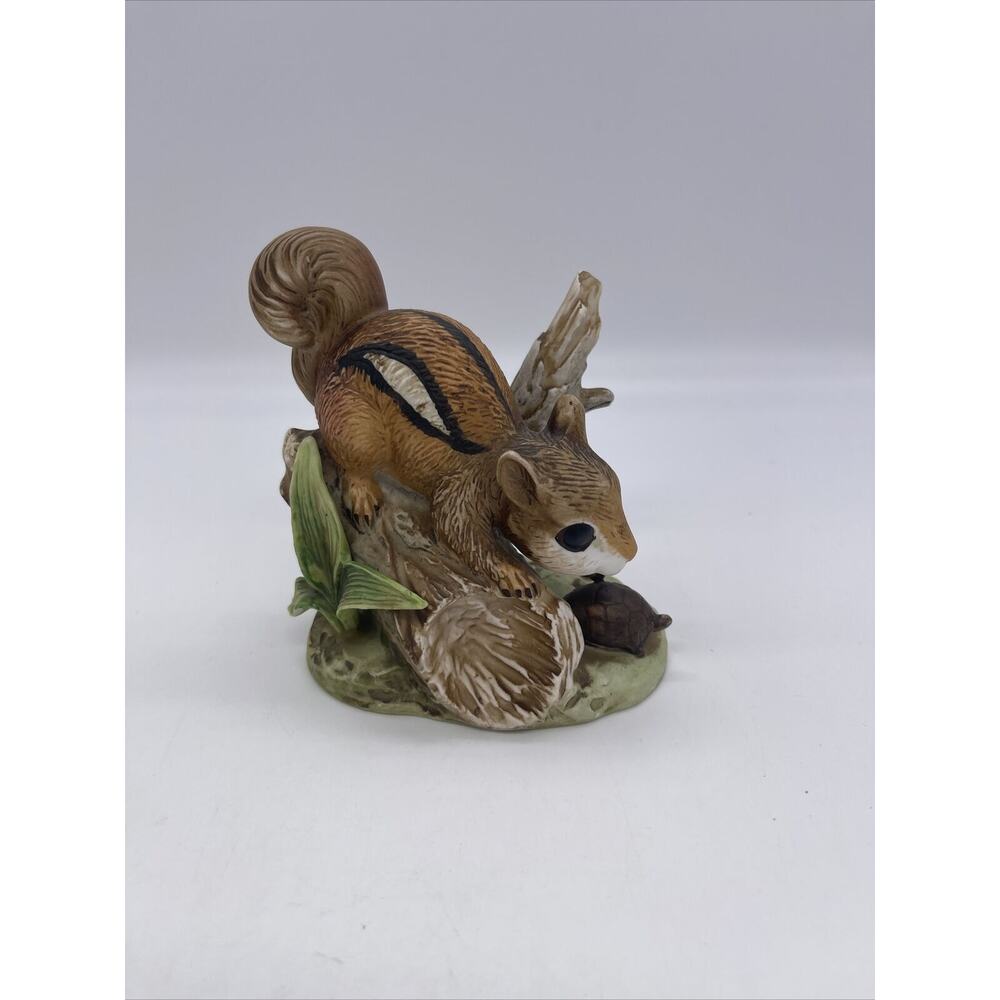 Vintage Homco Chipmunk With Turtle Figurine #8882 Homeco Home Interior